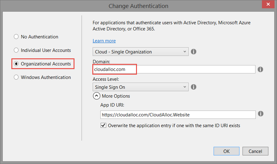 Change authentication