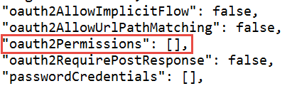 Default oauth2Permissions setting
