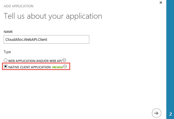 Add Azure AD application