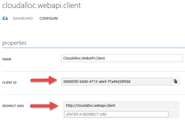 Azure AD application configuration