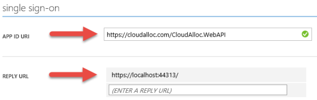 Azure AD application configuration