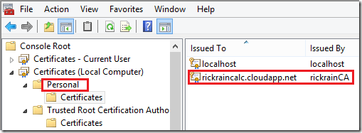 Self-signed test certificate