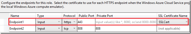 HTTP Endpoint configuration