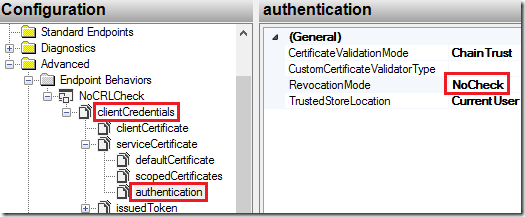 WCF Test Client - Client Credentials