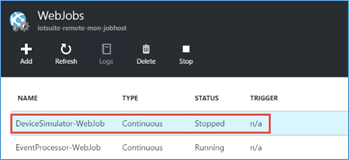 Stopping web job