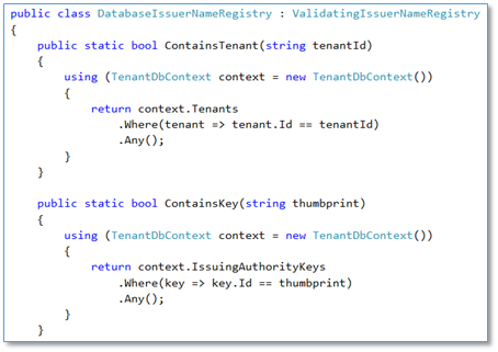 DatabaseIssuerNameRegistry
