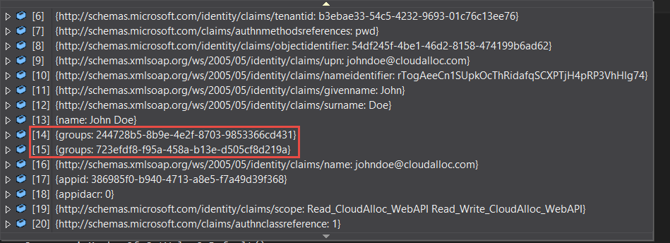 Groups Claims for John Doe